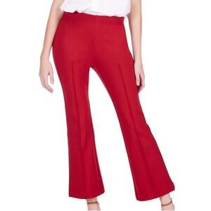 NEW JADE front seaming ponte bell ankle pant in red